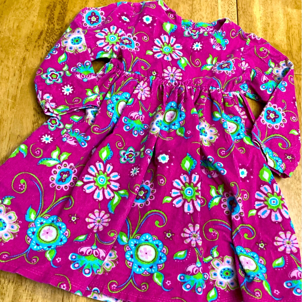 CORKY AND CO CORDUROY FLORAL DRESS 3t